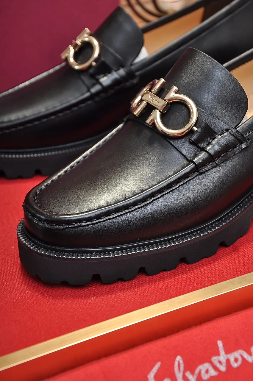 Men's men's shoes 💰540💶[Ferragamo/Ferragamo] (high-end Niuli) New 🍀 Ferragamo* - top version Ferragamo's classic formal leather shoes! Made of imported original cowhide, the inner top layer is comfortable cowhide lining! Original wear-resistant rubber outsole! High quality products! Code number 38-45 (45 customized)